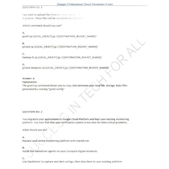 Printout Google Professional Cloud Developer Study Guide - Picture 2 of 6